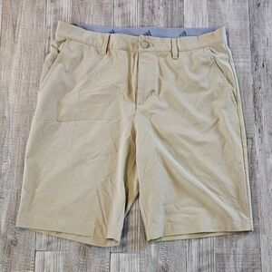 Mens Adidas Shorts Size 34 Tan Khaki Golf Athletic Wicking Bermuda Casual